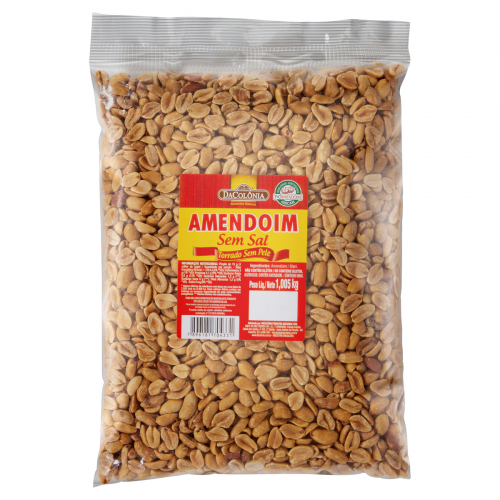 Amendoim Dacolônia Torrado Sem Pele, Sem Sal E Sem Glúten Linha Culinária 1,005kg