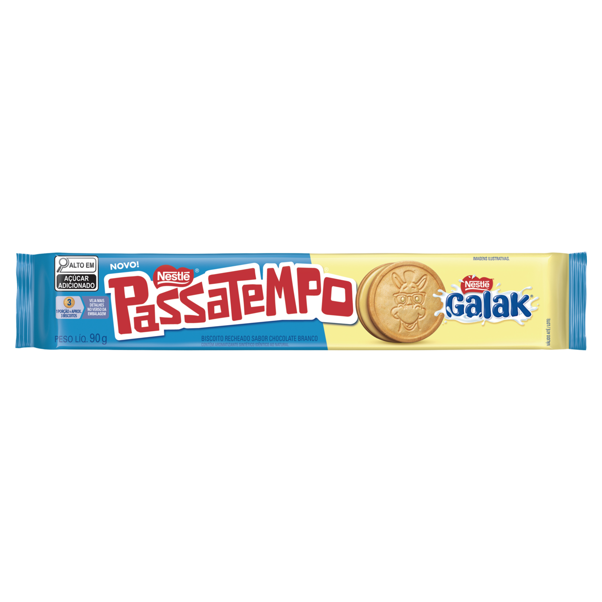 Biscoito Recheado PASSATEMPO Galak Chocolate Branco 90g