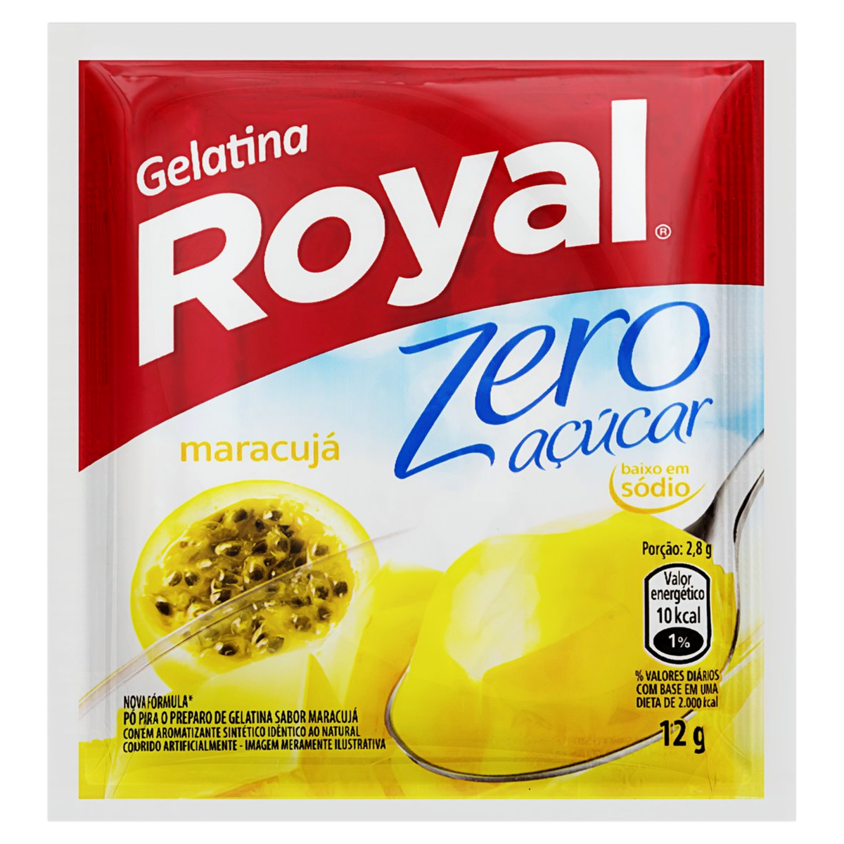 Gelatina em pó Royal Zero Açúcar Maracujá 12g