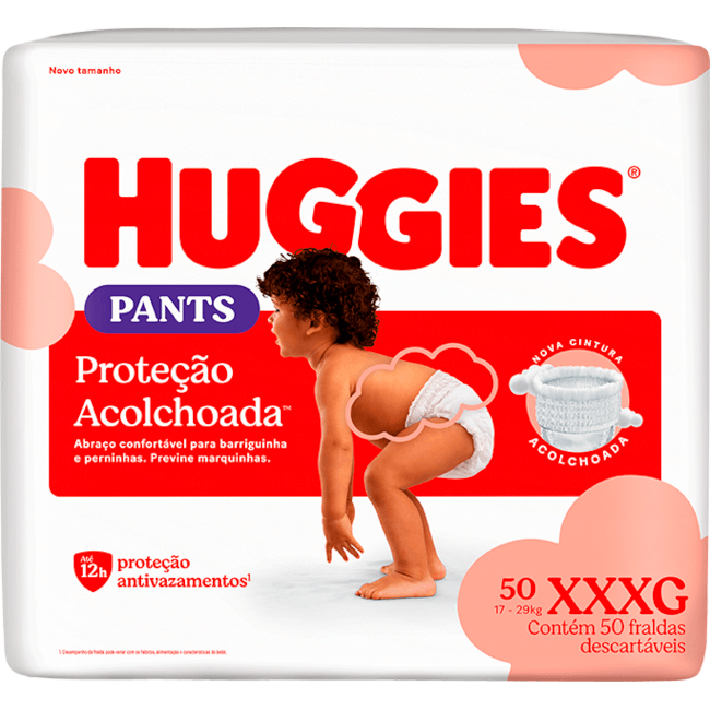 Fralda Proteção Acolchoada Huggies Bag XXXG 50 unidades