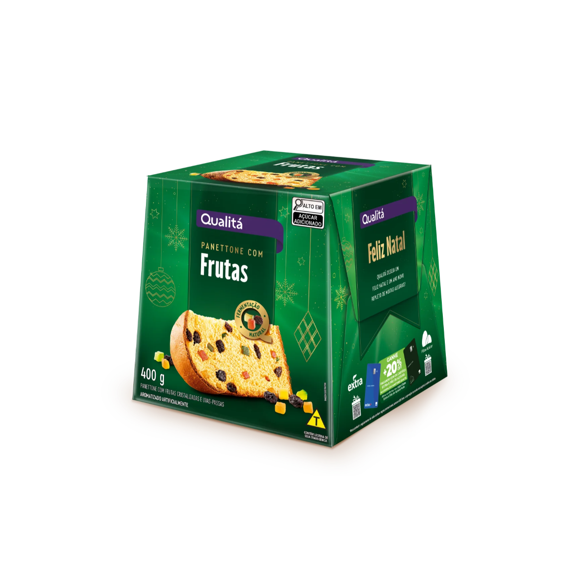 Panettone com Frutas Cristalizadas e Uvas-Passas Qualitá Caixa 400g