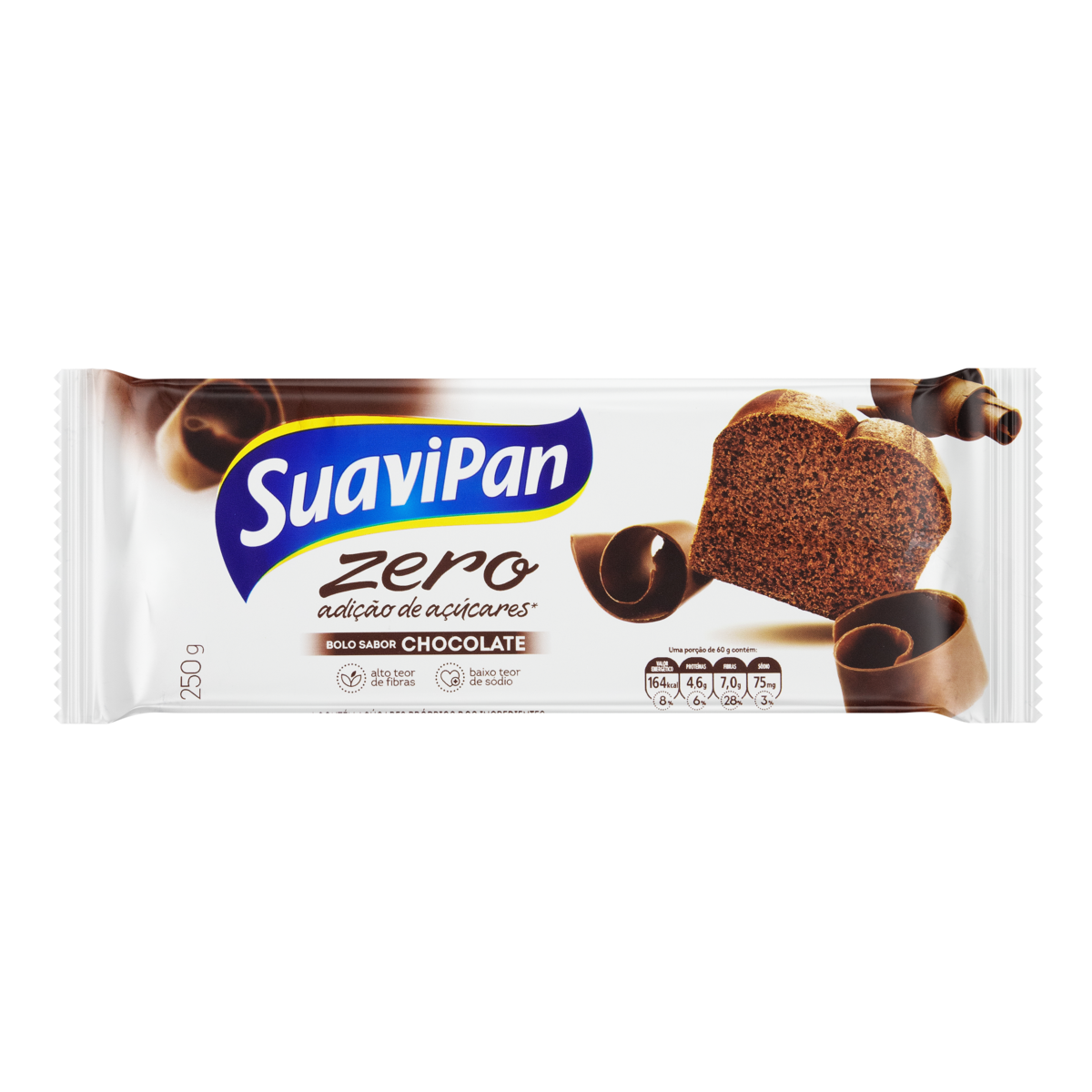Bolo Suavipan Chocolate Zero Açúcar 250g