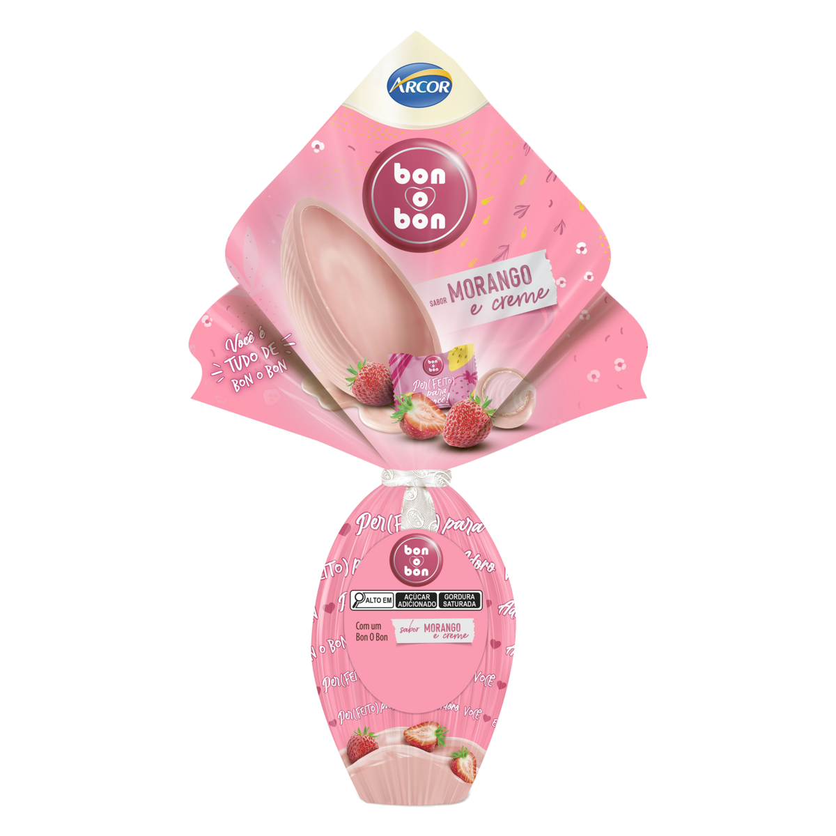 Ovo de Páscoa Bon o Bon Morango e Creme Arcor 150g Vem com um Bon o Bon Morango e Creme