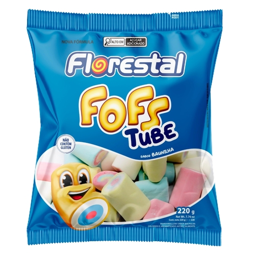 Marshmallow Florestal Fofs Tube Colorido 220g