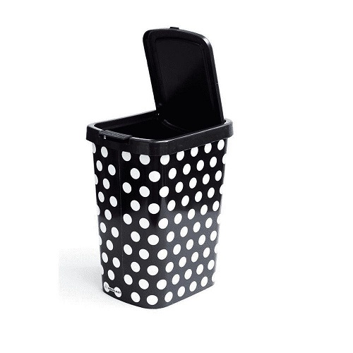 Lixeira Com Tampa Click Arqplast Label Poa Preto 9l