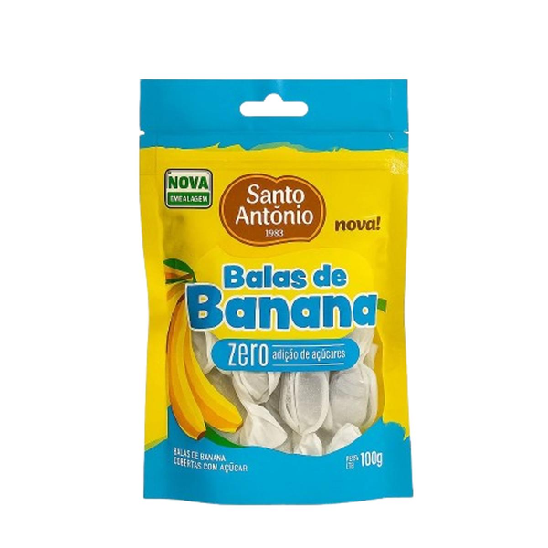 Bala de Banana Santo Antônio 100g - Zero Açúcar