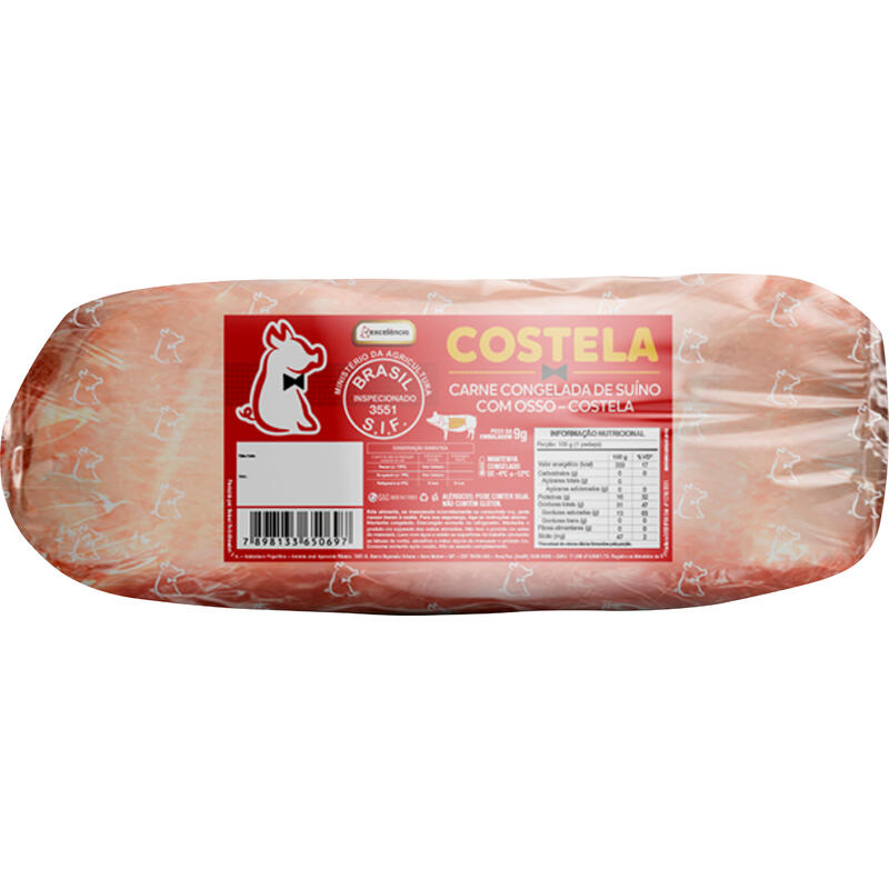 Costela Suína Excelência Cong Preço por quilo na peça