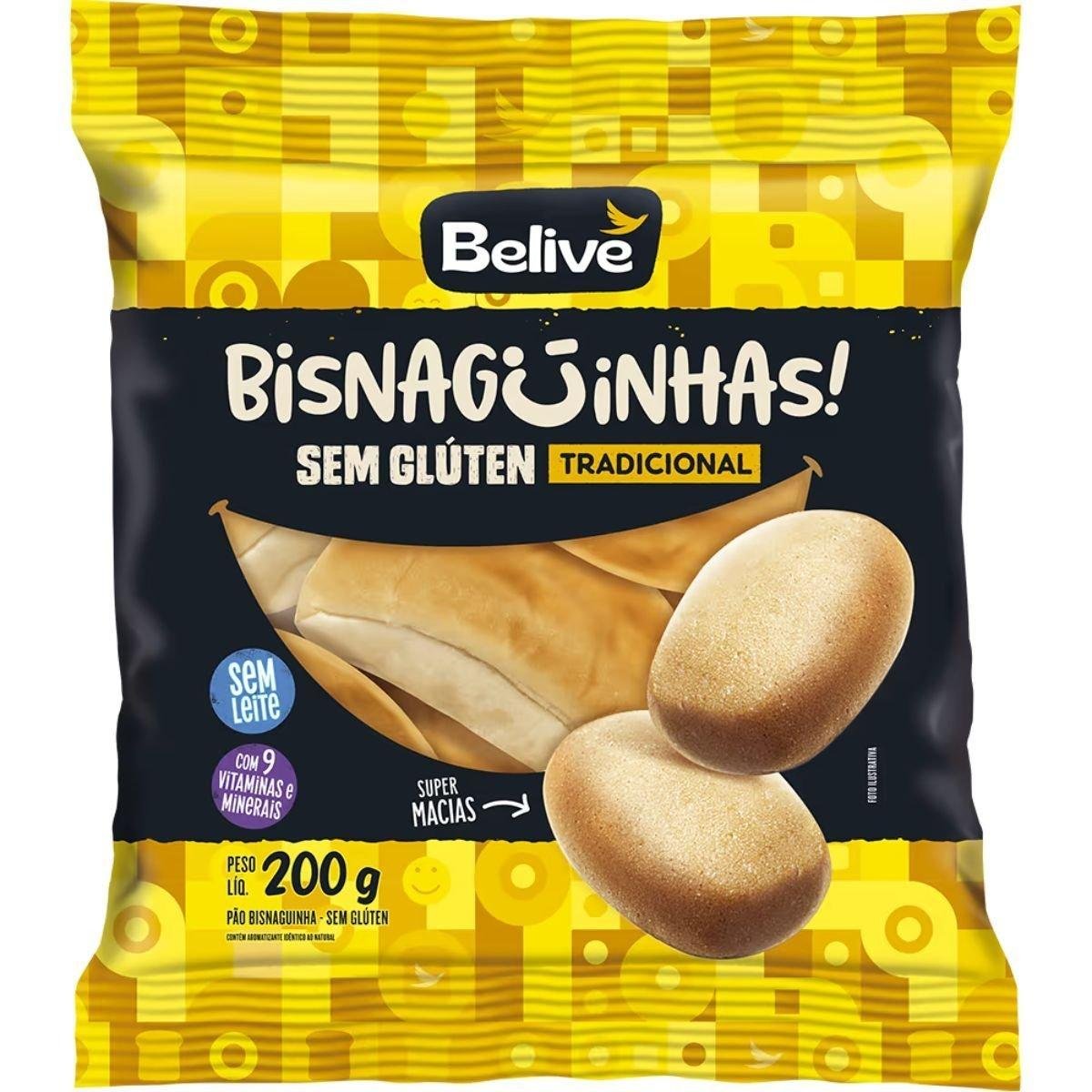 Bisnaguinha Sem Glúten Sem Leite Tradicional Belive 200g