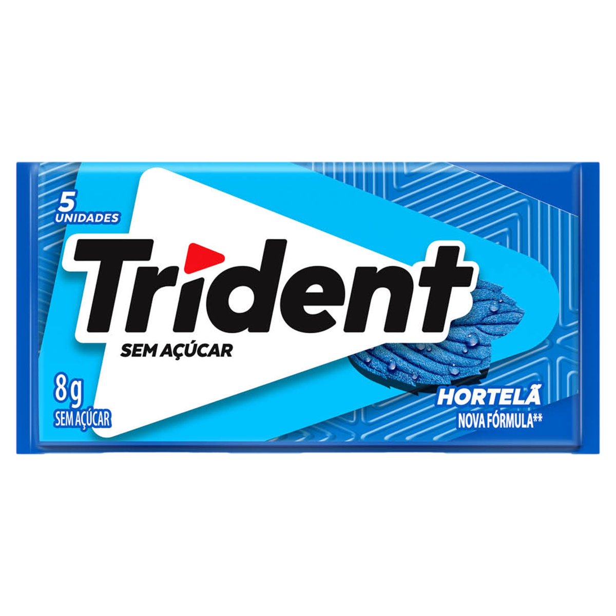 Chiclete Trident Hortelã Sem Açúcar 8g - Embalagem com 5 unid.