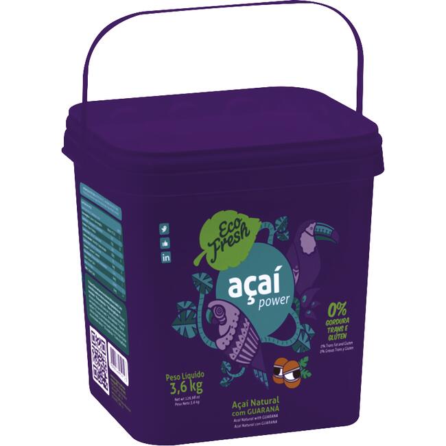 Açaí Eco Fresh Congelado Natural com Guaraná 3,6Kg