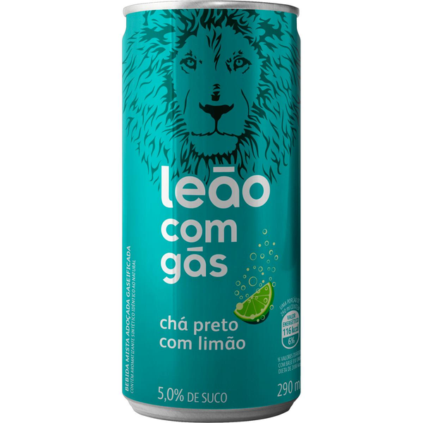 Chá Preto com Gás Limão Leão Lata 290ml