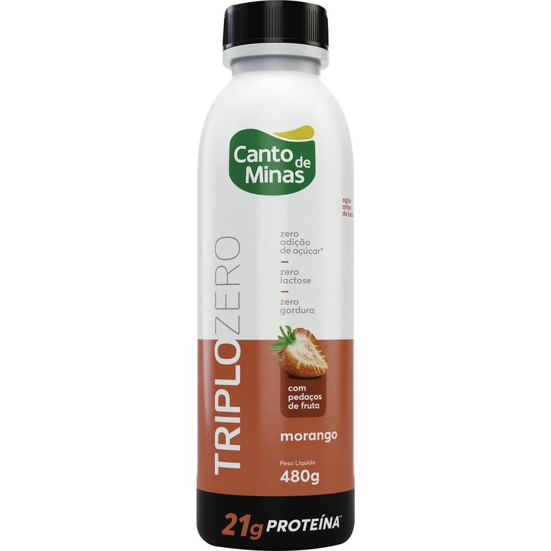 Iogurte Triplo Zero Canto de Minas Morango 480g