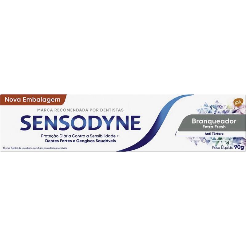 Creme Dental Branqueador Extra Fresh Sensodyne Caixa 90g