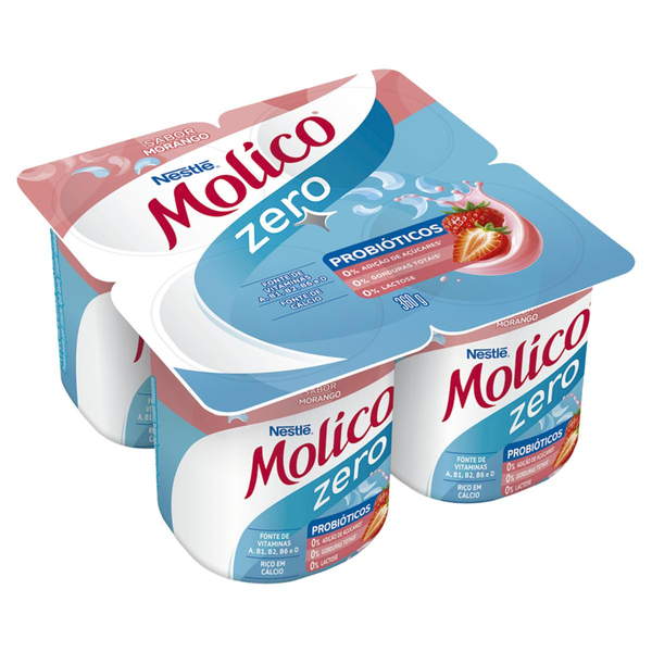 Iogurte NESTLÉ Molico® Polpa de Morango 360G com 4 unidades