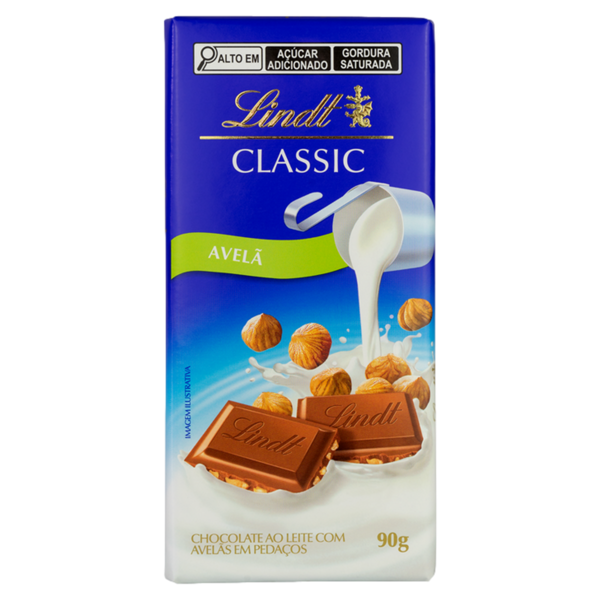 Chocolate Lindt Classic Barra Ao Leite Com Avelã 90g