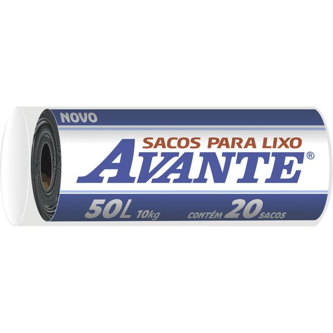 Saco de Lixo Avante Preto/50L 20 un