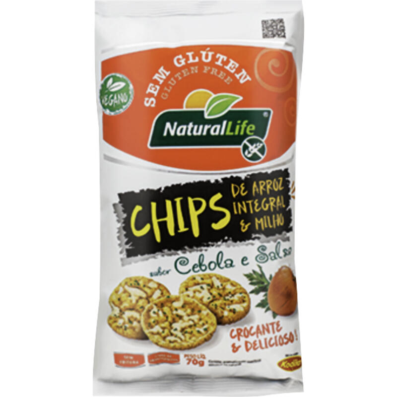 Chips Naturallife Arroz Integral Cebola e Salsa Sem Glúten 70g