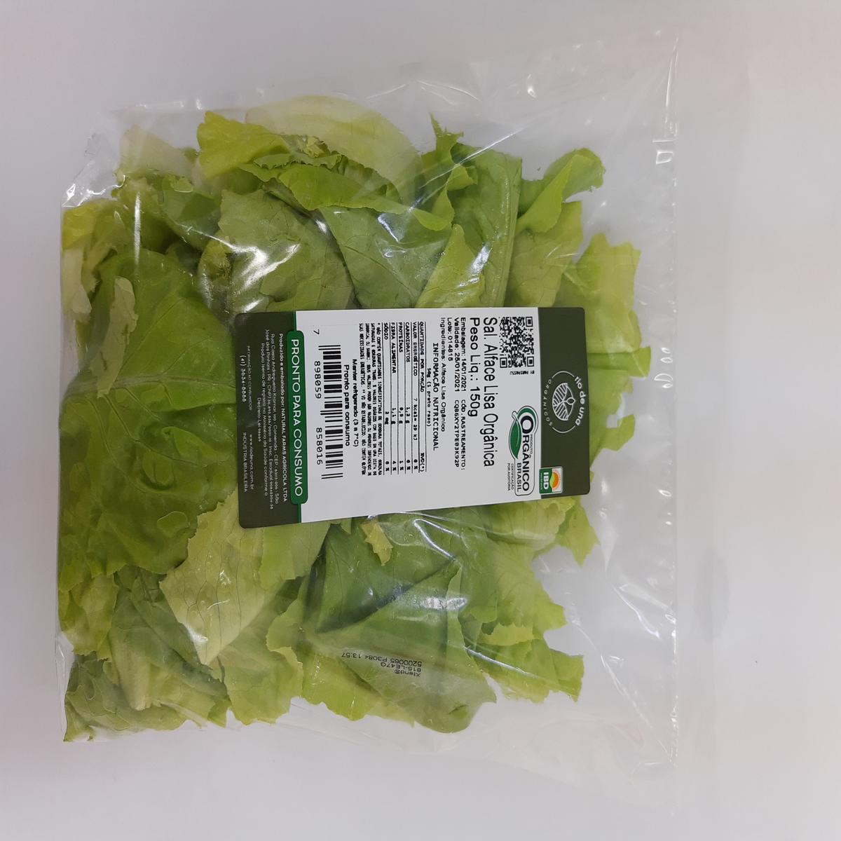 Salada Orgânica de Alface Lisa RIO DA UNAS 150g