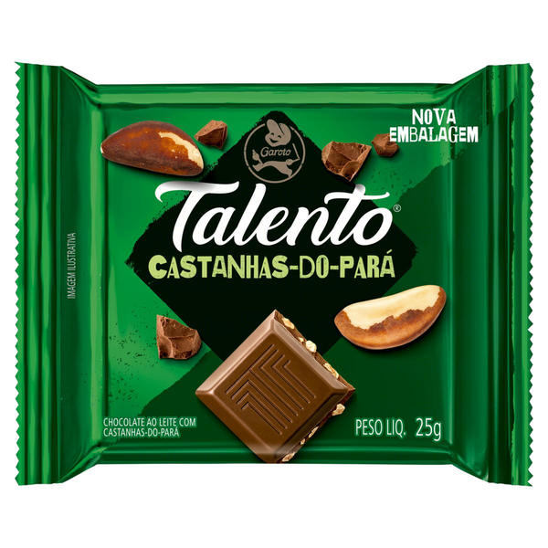 Chocolate Talento Garoto 25g - Mini - Castanhas-do-pará