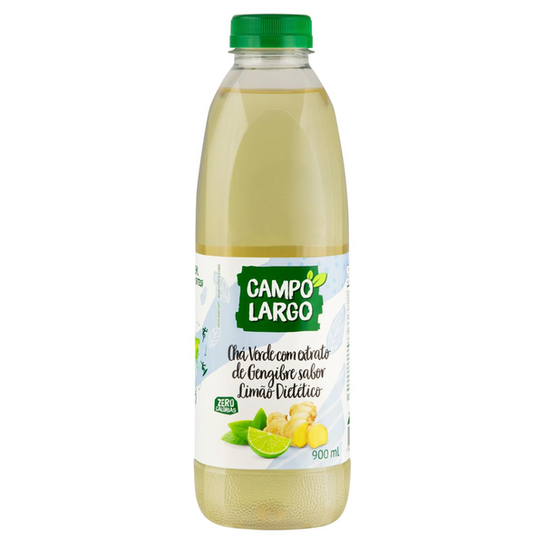 Chá Campo Largo 900ml - Chá-verde + Gengibre + Limão - Pet
