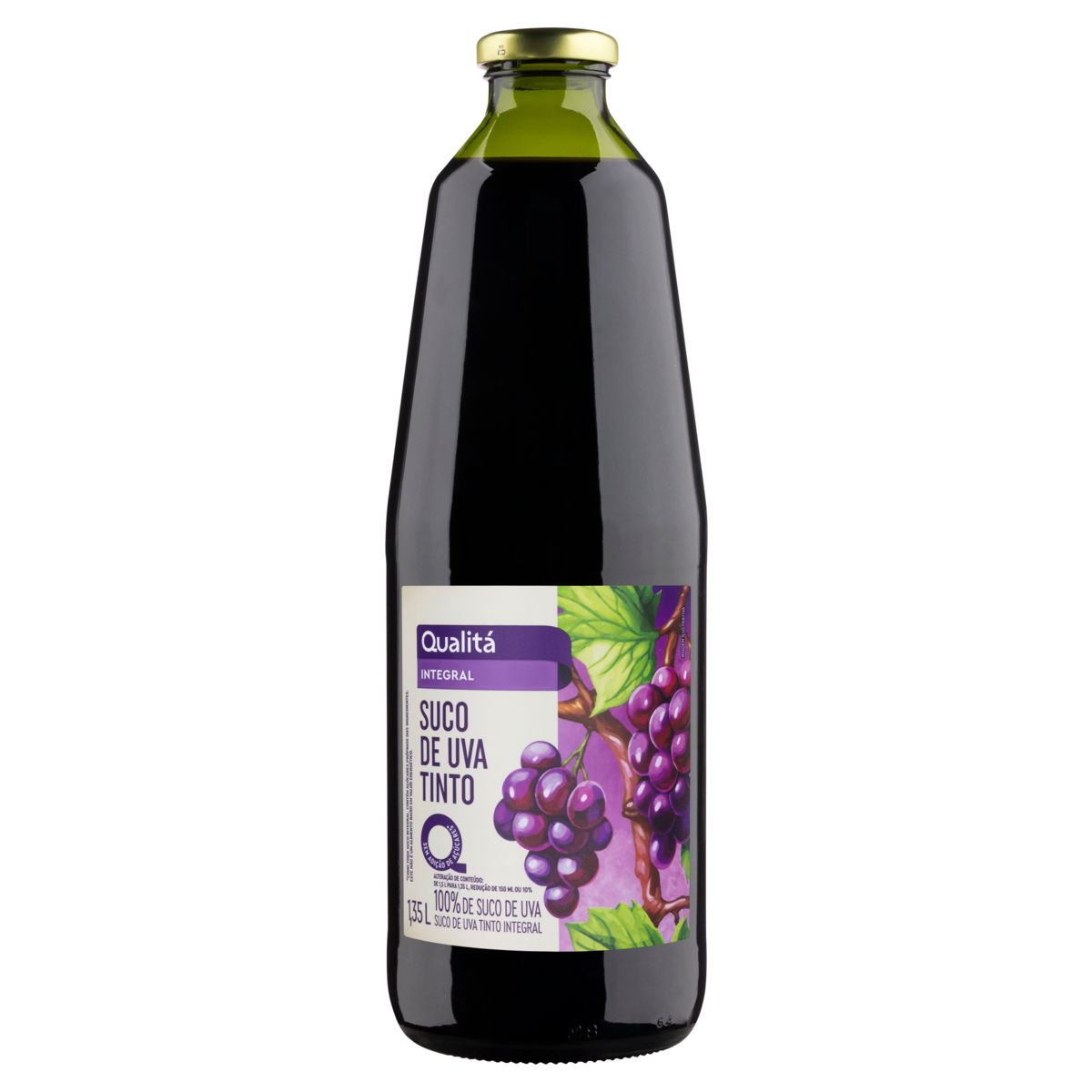 Suco Integral Uva Tinto Qualitá Garrafa 1,35l