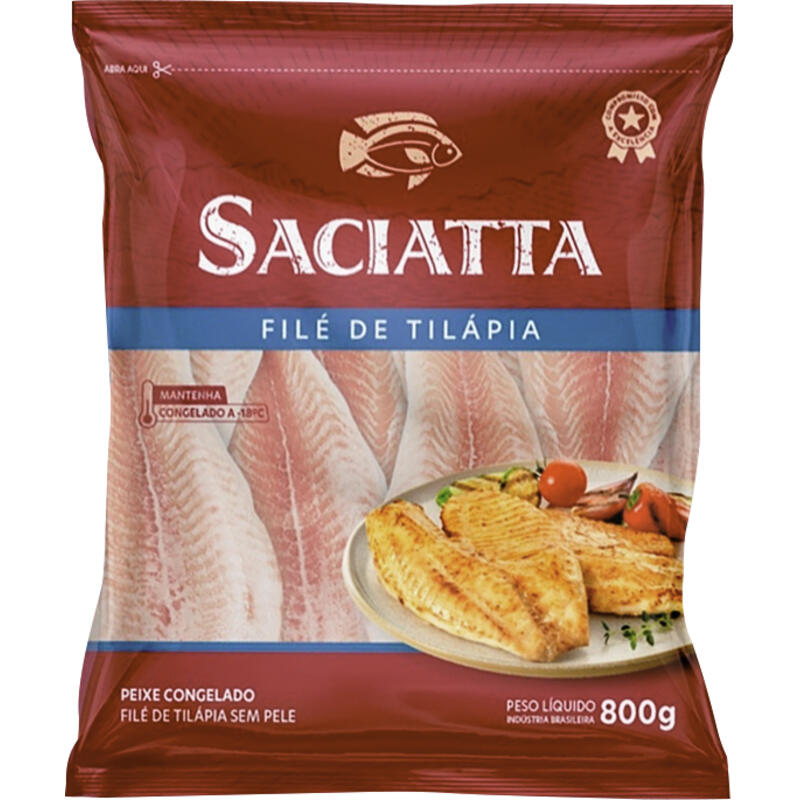 Filé de Tilápia Saciatta Congelado 800g