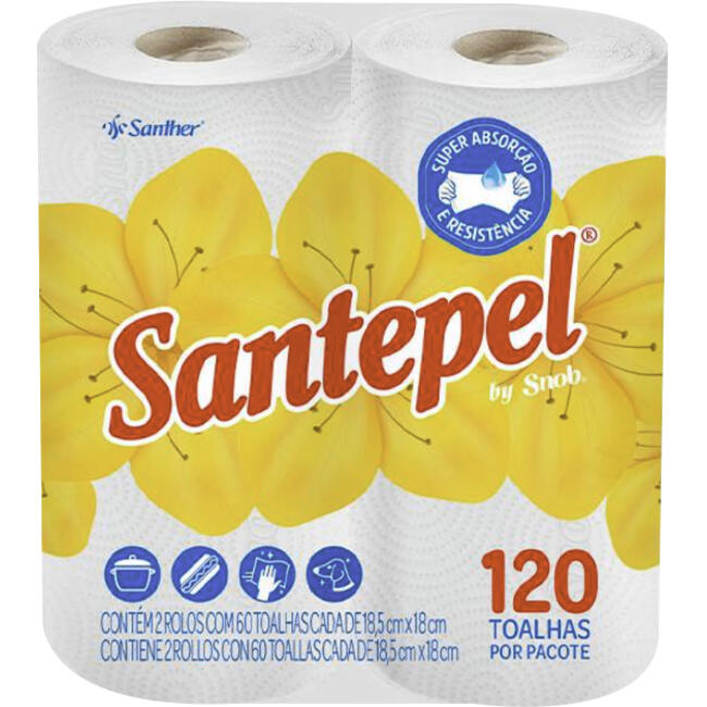 Toalha de Papel Santepel 120 folhas 2 rolos