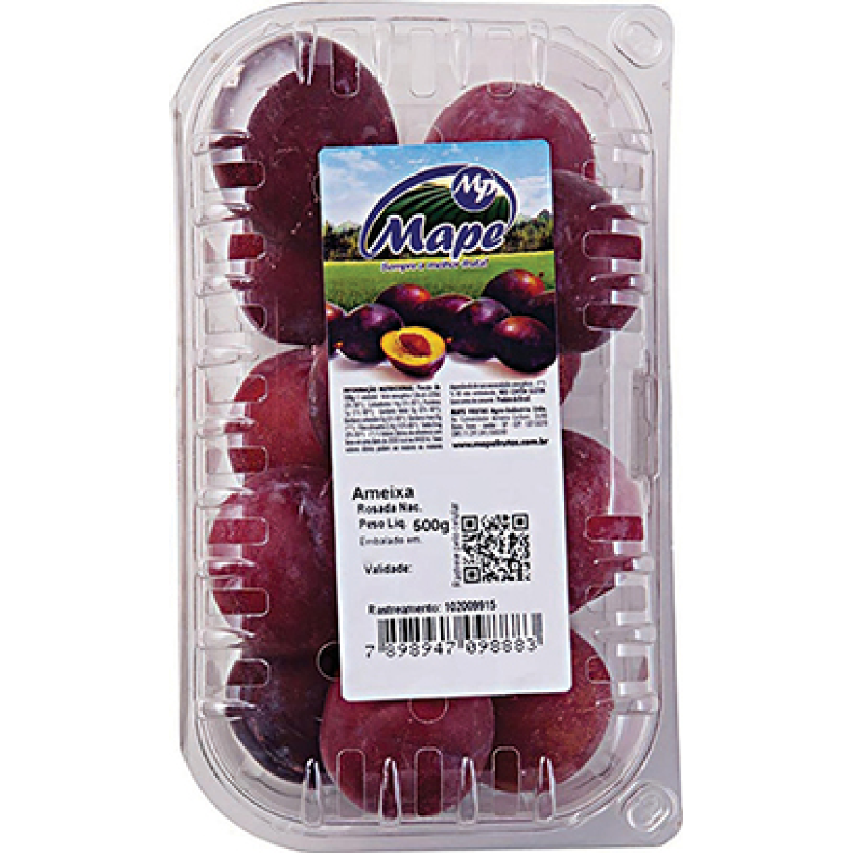 Ameixa Rosada Nacional Bandeja 500g