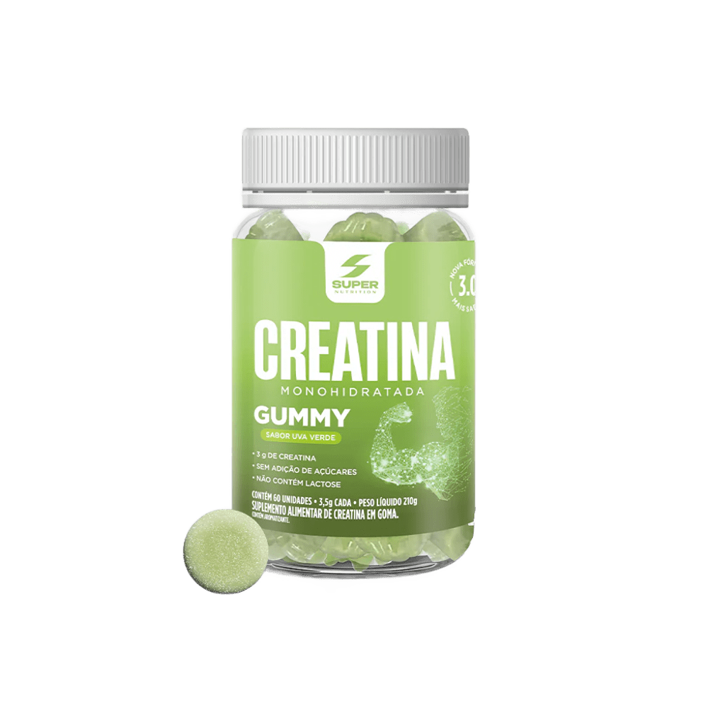 Creatina SUPER NUTRITION Gummy Uva Verde Sem Adição de Açúcares e Sem Lactose 210g