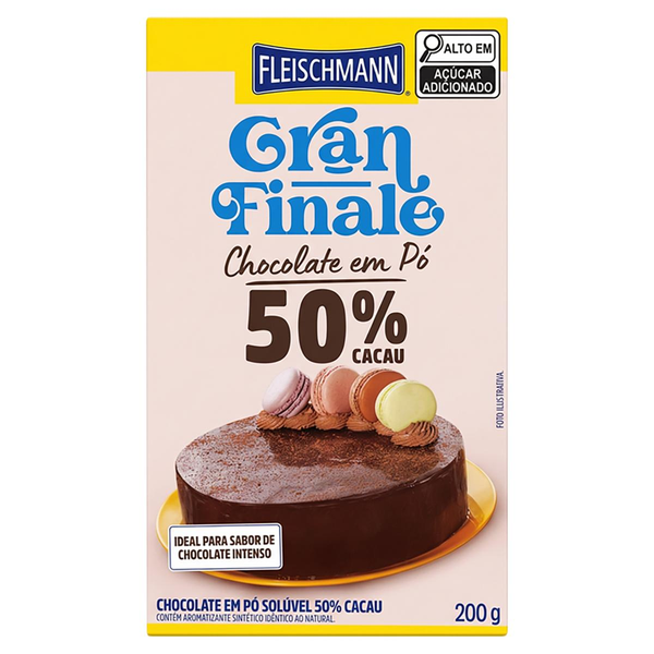 Chocolate Pó Solúvel 50% Cacau Fleischmann Gran Finale Caixa 200g