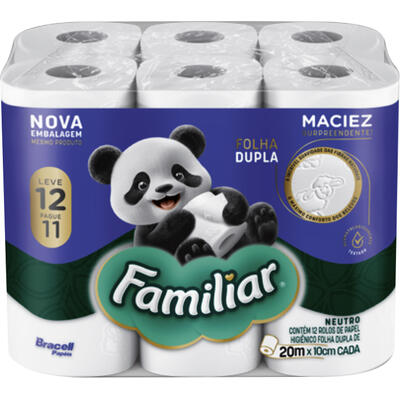 Papel Higiênico Familiar Folha Dupla 20m LV 12 PG 11 r