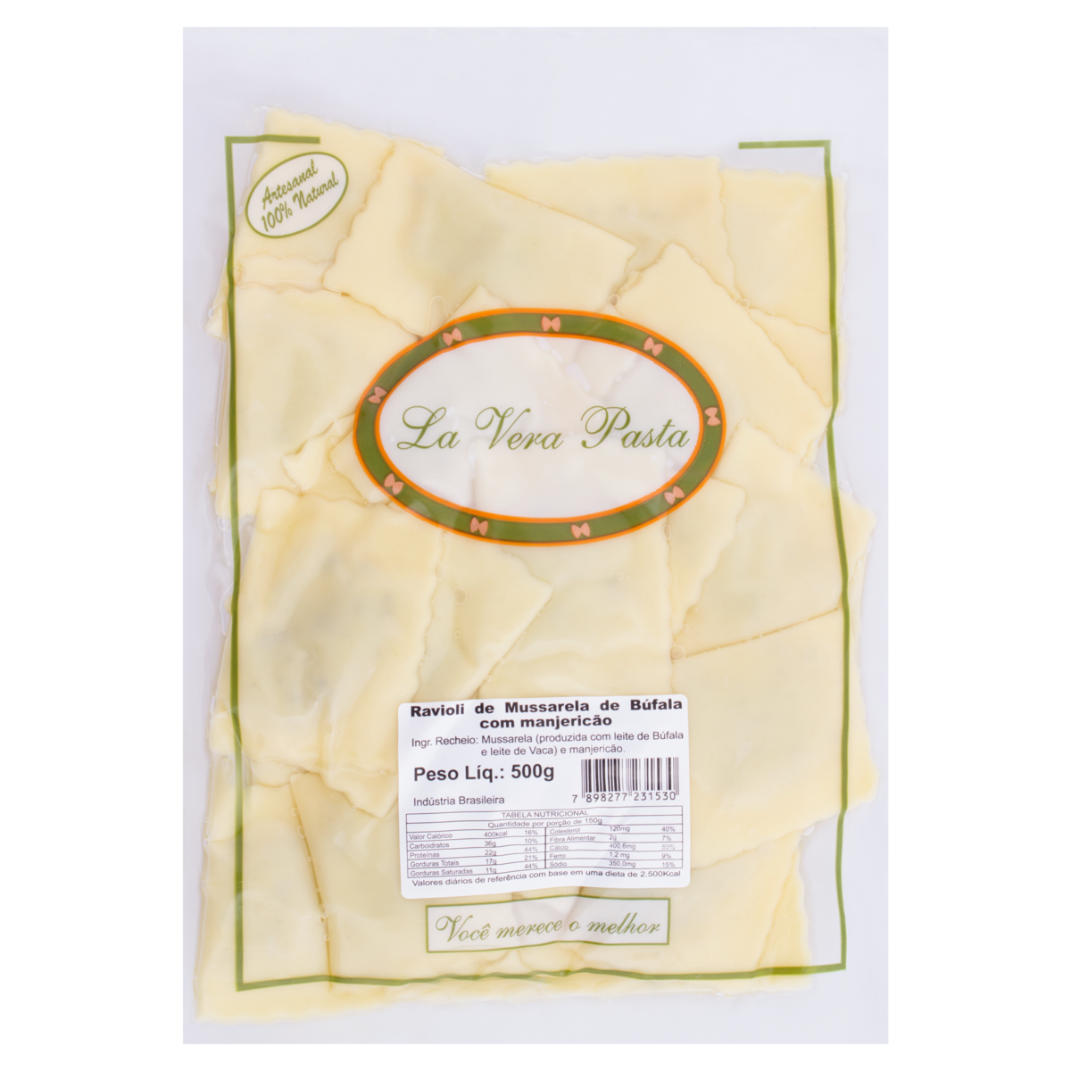 Ravióli de Mussarela de Búfala com Manjericão La Vera Pasta 500g