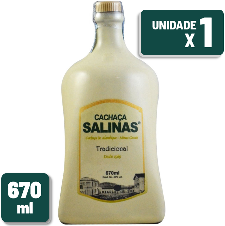Cachaça Salinas Tradicional Cerâmica 670ml