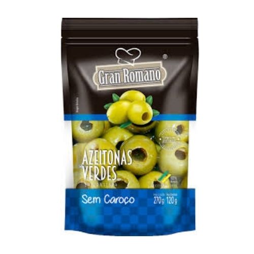 Azeitona Verde S/caroço Gran Romano Sachê 120g