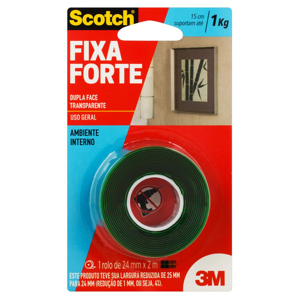 Fita Dupla Face Scotch Tam. 24mmx2m - Transparente - Ref. HB004420194