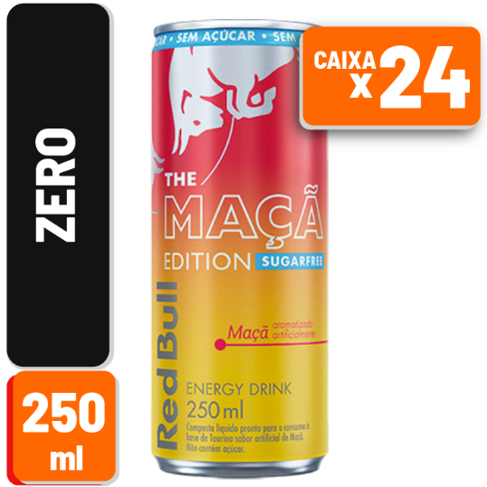 Energético Red Bull Sugar Free Maca Lata 250ml Caixa C/ 24 Un