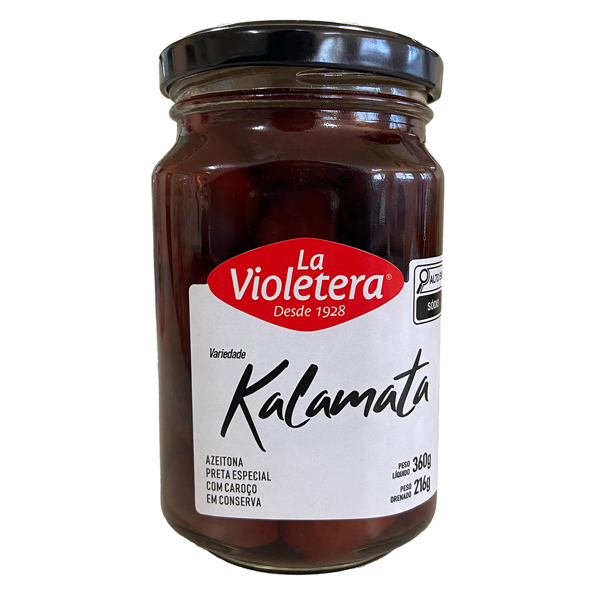 Azeitona Preta Com Caroço Kalamata Leve Pote 216G