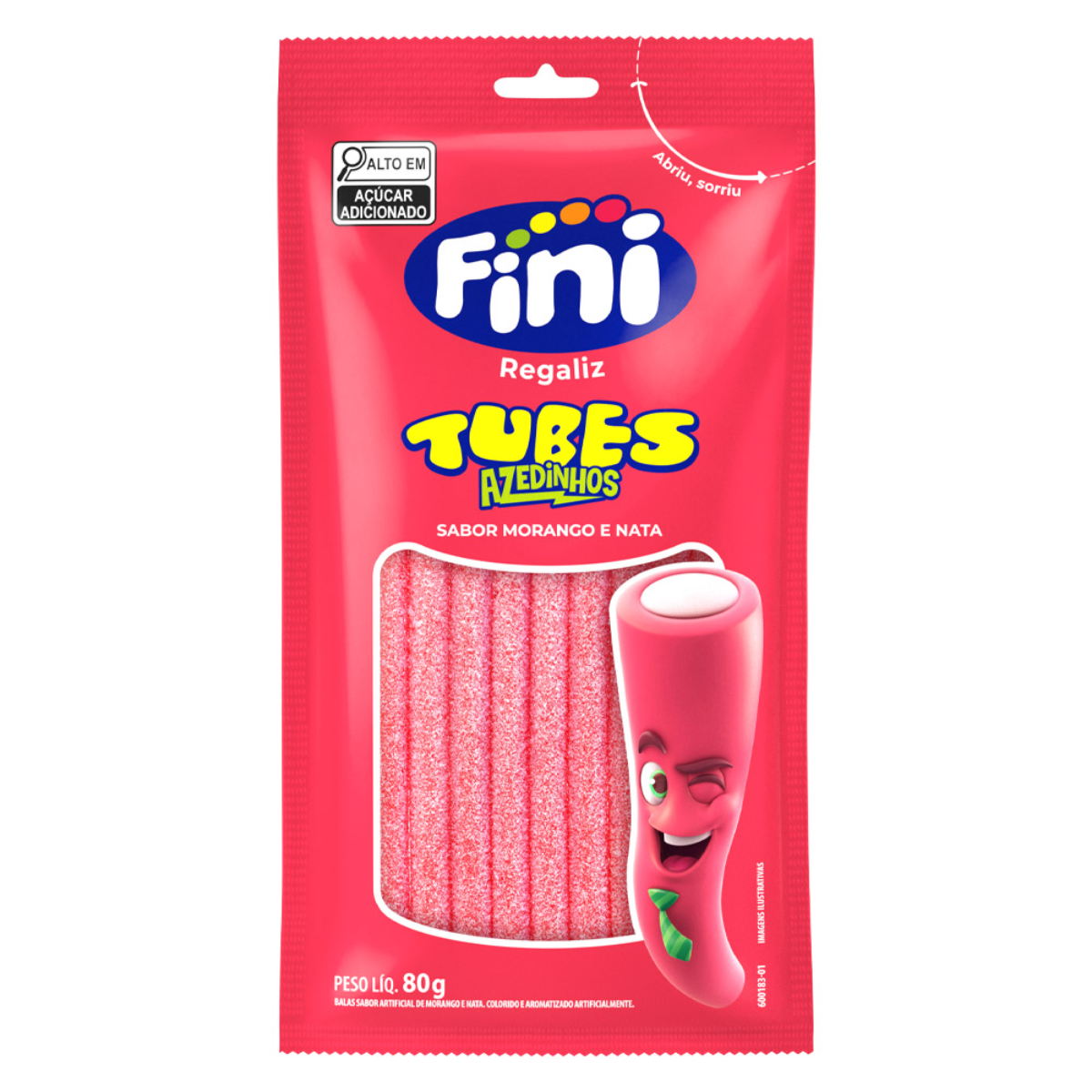 Bala Fini Tubinho Cítrico 80g