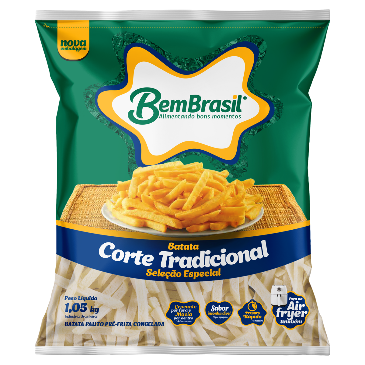 Batata Pré Frita Bem Brasil Pacote 1,050kg