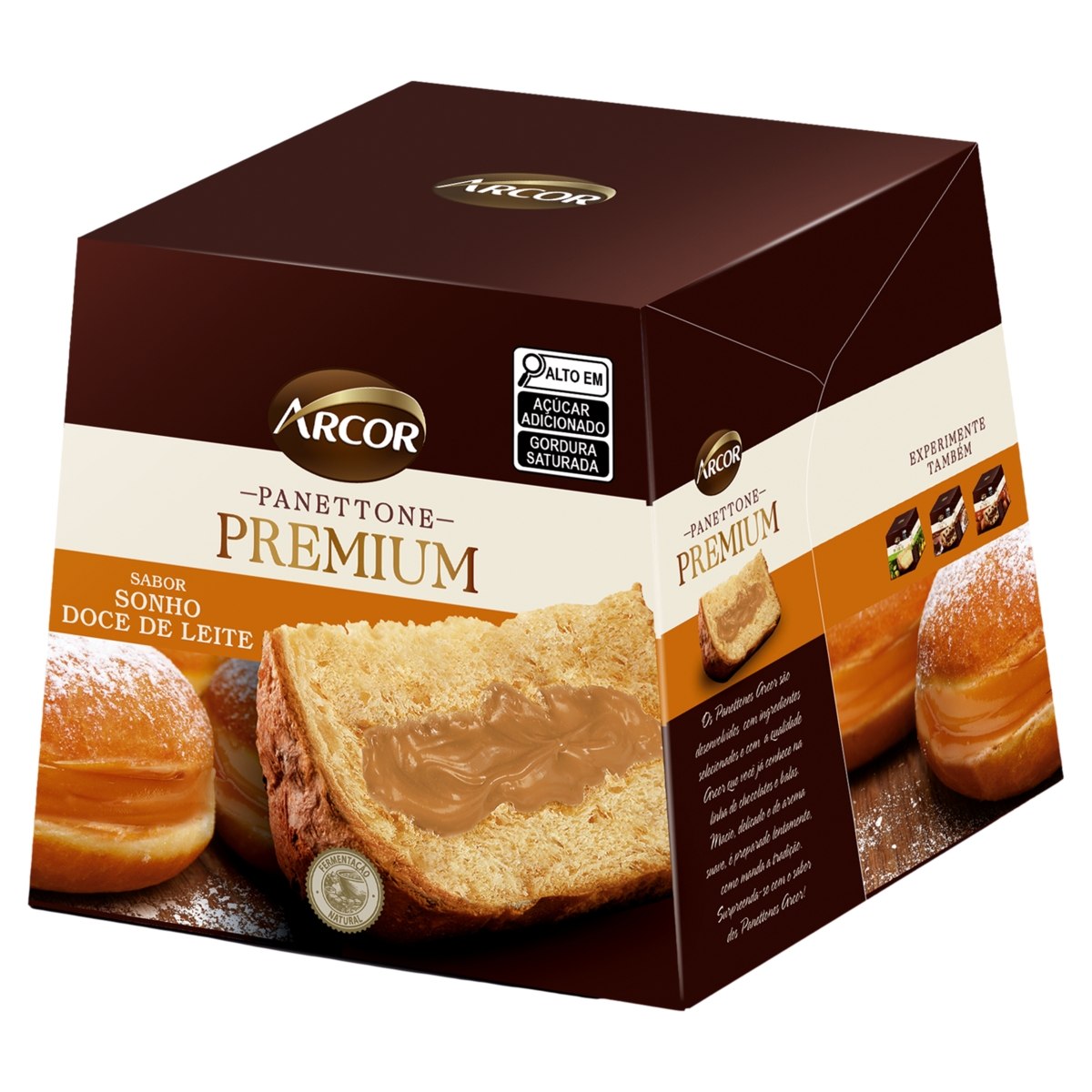 Panettone ARCOR Sabor Sonho Doce de Leite Caixa 530g