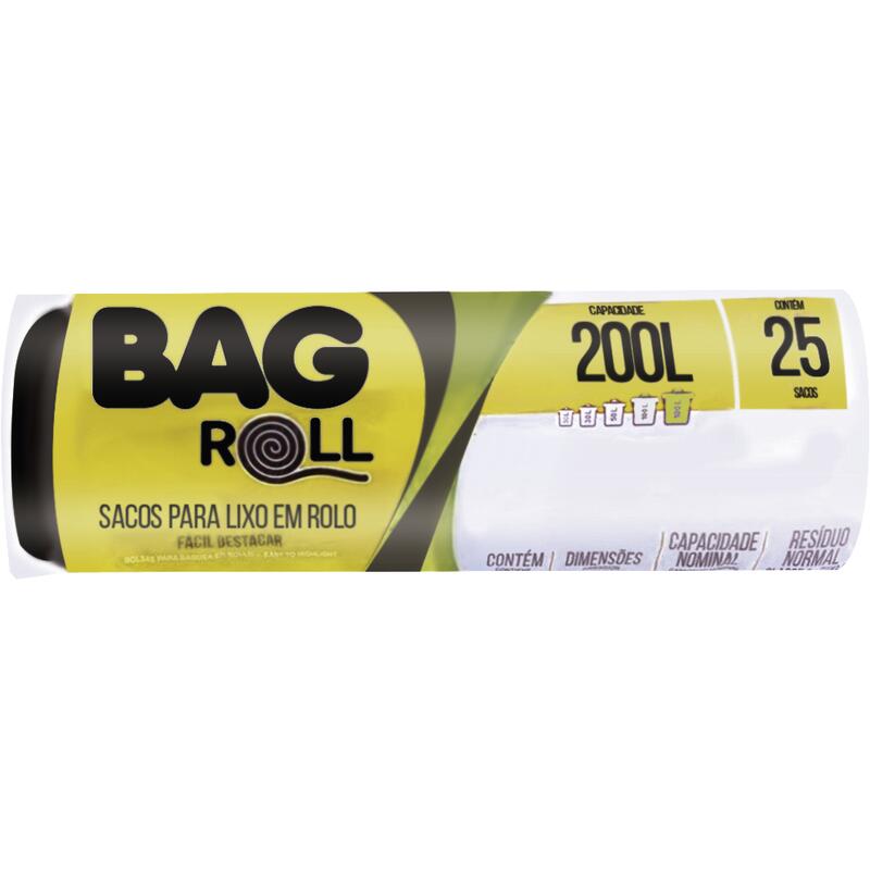 Saco para Lixo Santa Maria Bag Roll 200L Preto 25un