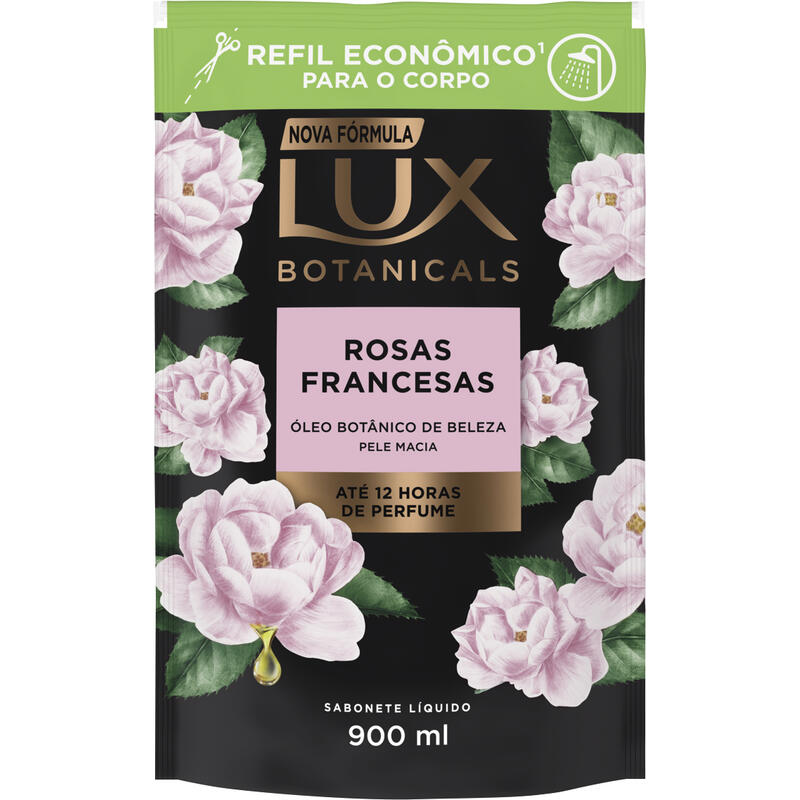 Sabonete Líquido Rosas Francesas Lux Botanicals Sachê 900ml Refil Econômico