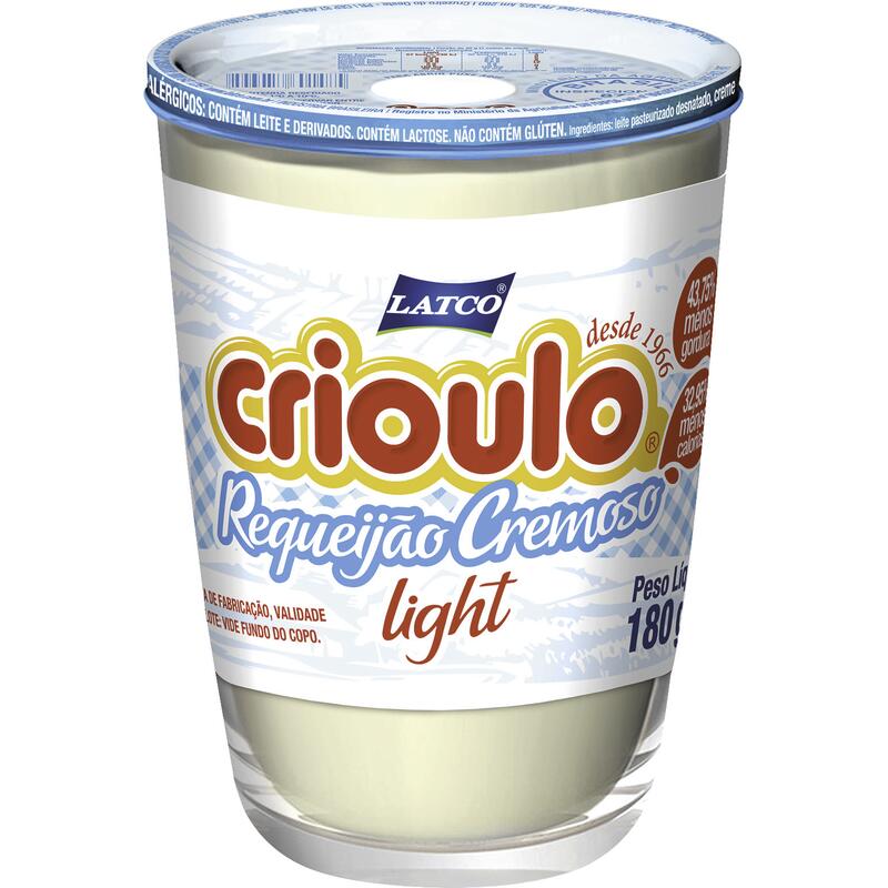 Requeijão Light Crioulo Copo de Vidro 180g