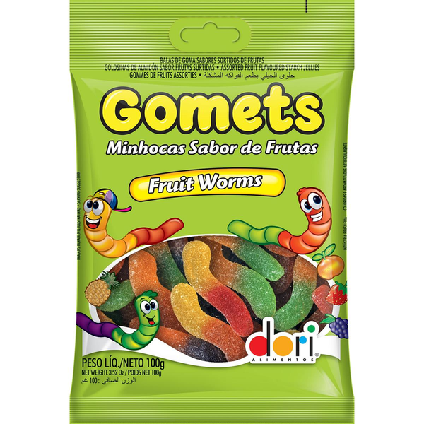 Bala Dori 100g - Gomets - Minhoca - Frutas