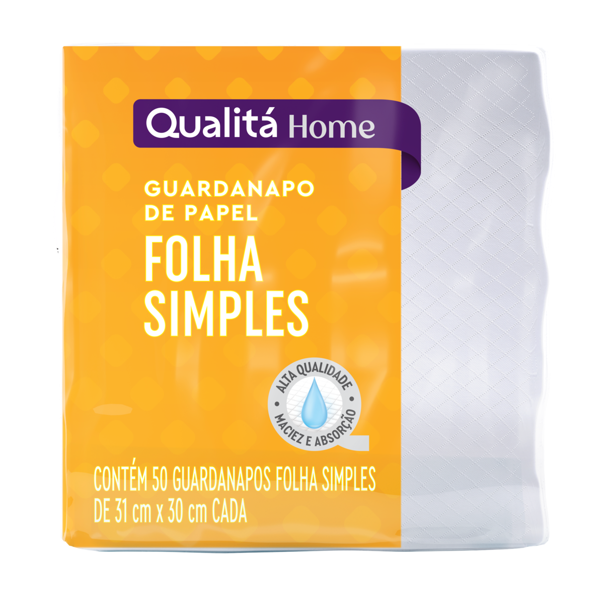Guardanapo Folha Simples Qualitá Grande 50 Unidades