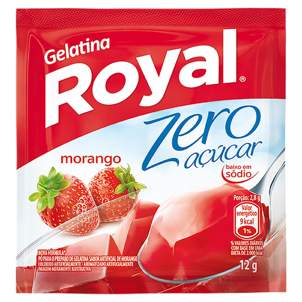 Gelatina em pó ROYAL zero açúcar cereja 12g
