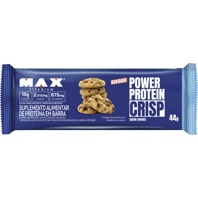 Barra de Proteína MAX TITANIUM Power Protein Crisp Cookies 44g