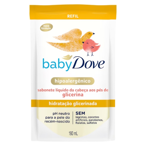 Sabonete Líquido Glicerina Baby Dove Hidratação Glicerinada 180ml Refil