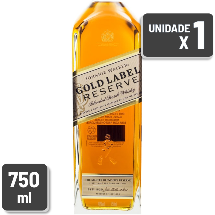 Whisky Johnnie Walker Gold Label Reserve Garrafa Vidro 750ml