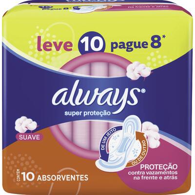 Absorvente Always Super Proteção Suave 10 un